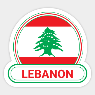 Lebanon Country Badge - Lebanon Flag Sticker